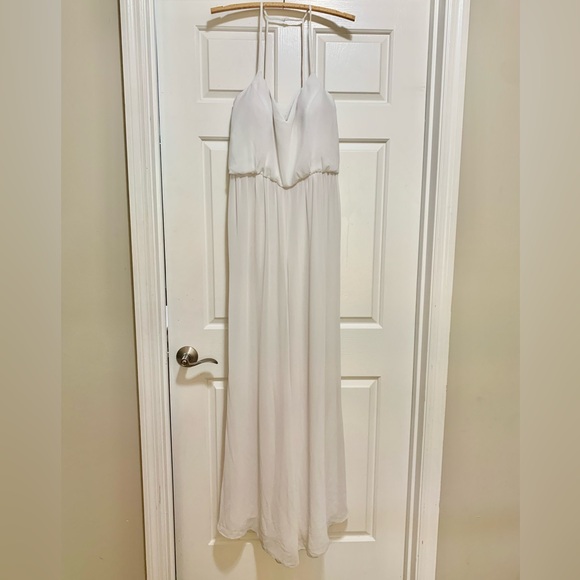 Hayley Paige Bridal Wedding Chiffon Jumpsuit Style 5710 Ivory - Picture 4 of 11